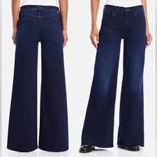 MOTHER The Hustler Roller Sneak JEANS Women's 28 Blue Wide