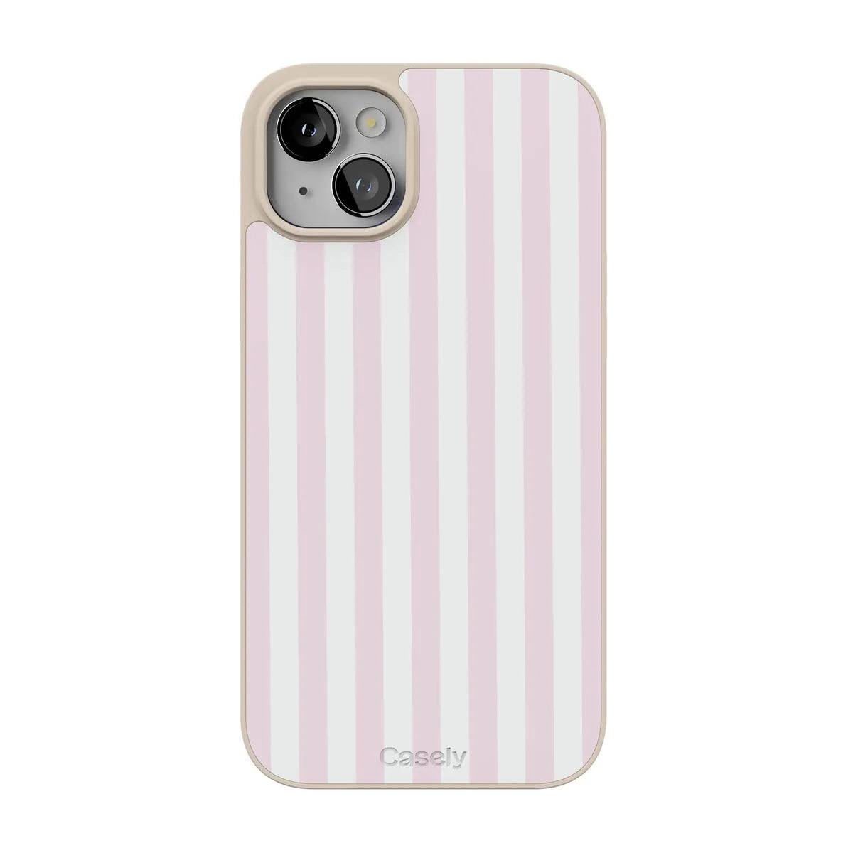 Casely iPhone 15 Compatible with MagSafe Pink Stripes