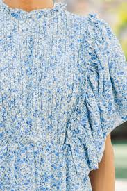 Say You Love It Blue Ditsy Floral Midi Dress – Shop the Mint