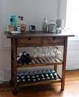 Wooden beverage cart