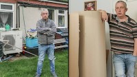Desperate single dad insulates his home in cardboard after his energy bill skyrocketed