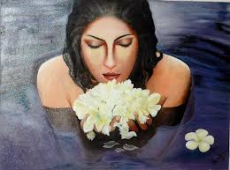 Sujata Singh Painting Originals - Flower by Sujata Singh - flower-sujata-singh