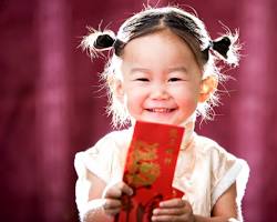 صورة Children receiving red envelopes during the Spring Festival