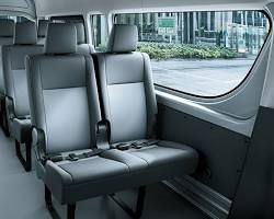 Image of Toyota Hiace interior with comfortable seats