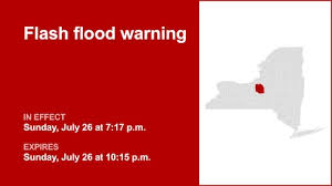 Flash flood warning issued for Onondaga County Sunday night due to thunderstorms
