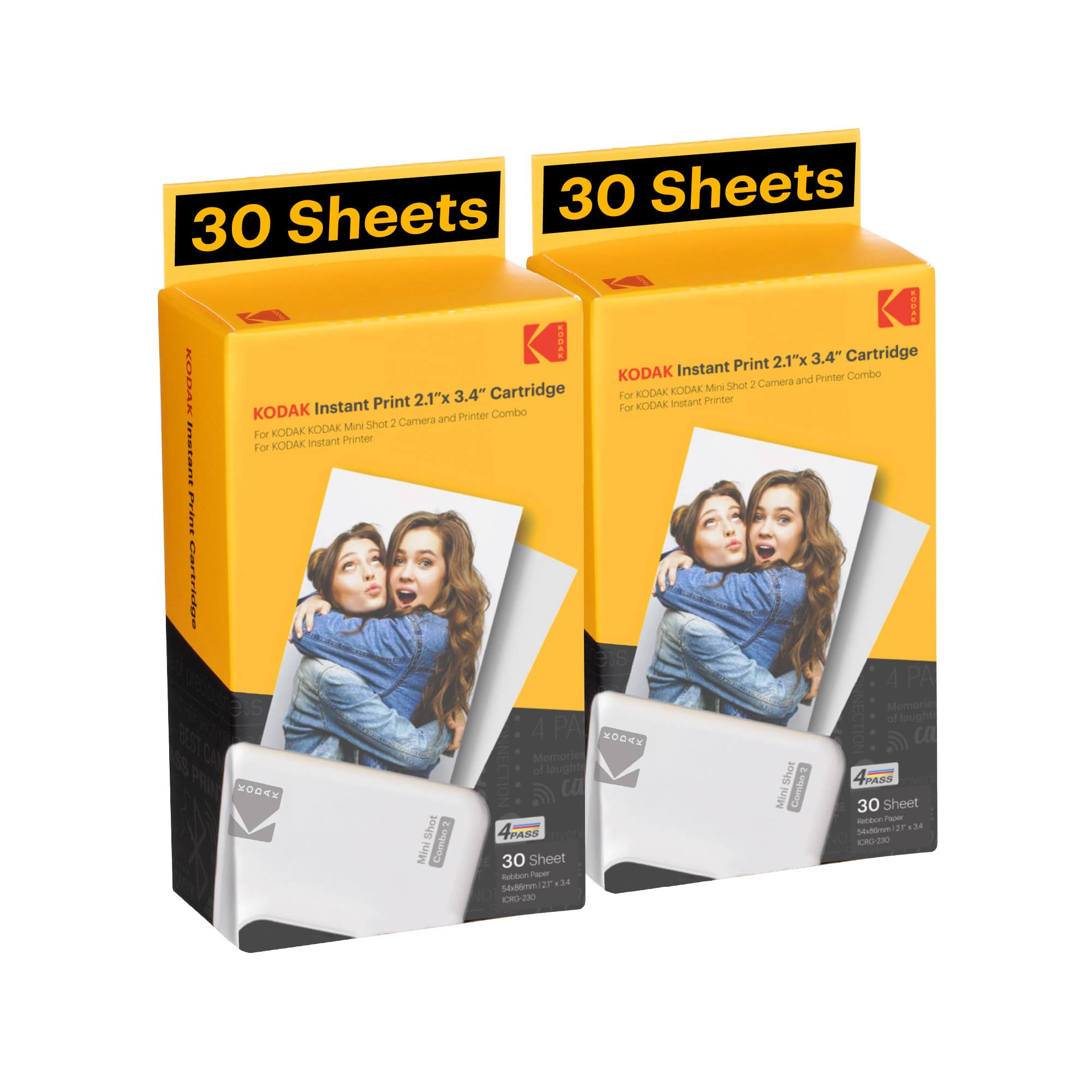 Kodak 4PASS Film Cartridge 60 Sheets for Mini 2 Retro Mini Shot 2 Retro