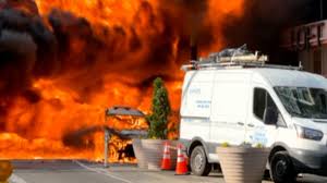 Watch: Moment car explodes into massive fireball in NYC