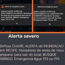 Defesa Civil de PE emite alerta "grave" de deslizamentos e inundação no Recife e Jaboatão