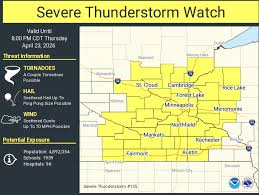Severe thunderstorm watch until 8 p.m. includes Twin Cities area