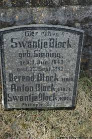 Grab von Anton Block (-1874), Friedhof Wymeer - wy156