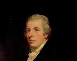 Image of William Pitt the Younger portrait British Empire map late 18th century Napoleonic Wars Act of Union 1801 Battle of Trafalgar 1805 William Pitt the Younger addressing House of Commons portrait by John Hoppner statue of William Pitt the Younger 10 Downing Street