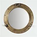 Nautical brass porthole mirror