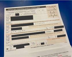 郵便物が転送されてきた様子の画像