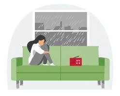 Image of person listening to a radio during an emergency