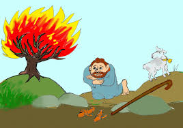 Image result for DIBUJO DIOS Y MOISES LA ZARZA