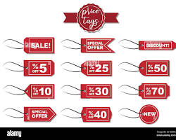 Price tags showing discountsの画像