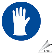 PPE - Gloves Gloves Symbol Label / Sticker - Reflective Blue ...