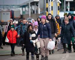 Ukrainian refugees fleeing the war