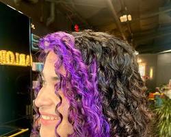 Image de Purple Money Piece Curly Hair