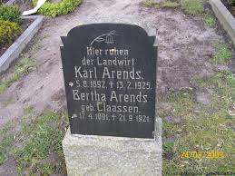 Grab von Karl Arends (05.08.1892-13.02.1925), Friedhof Fulkum