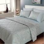 Elizabeth Jacquard Damask Bedspread - Silver Bedding - B M