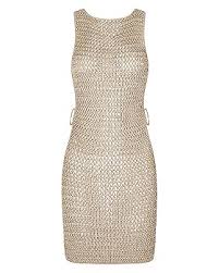 BAIMORE Women's Sexy Round Neck Sleeveless Metal Ring Cut Out Beach Cover Up Dress Apricot at Amazon Women's Clothing store