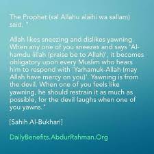 Allah likes sneezing and dislikes yawning | Daily Benefits via Relatably.com