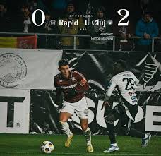 Fotbal: Rapid, învinsă de Universitatea Cluj în Giulești cu 2-0, în Superligă