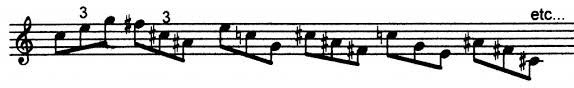 A major triad Jazz pattern that is a tritone apart. | Jazz Trumpet ... - major-triads-tritone-apart-jazz-lick-41-1024x157