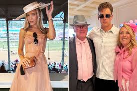 Joe Burrow at the Kentucky Derby in a light pink suit