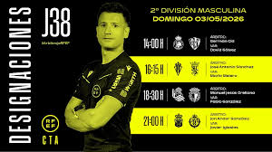 Designaciones | Estos son los árbitros para los partidos del domingo 3 de mayo en Segunda División