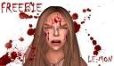 Second Life Marketplace - LE:MON bloody face tattoo - bloodfacetattoofreebie