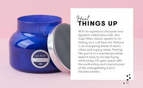 Amazon.com: Capri Blue Volcano Scented Candles - Luxury Glass Jar Candles for Home Scented with Tropical Fruit & Sugared Citrus - Soy Wax Blend - Capri Blue Volcano - Blue Color (19