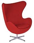 Fauteuil Egg rouge - Location Fauteuil design - Arne Jacobsen