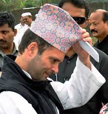 Heady mix: Modi, Rahul show headgears are a must-have on campaign trail. Congress Vice President Rahul Gandhi being presented a cap on his arrival at an ... - rahul-3