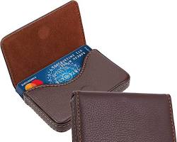 Leather card holder wallet for men