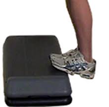 Image result for heel stretch on a step