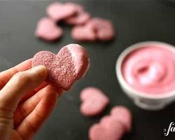 Image of Raspberry Shortbread Heart Cookie with a Raspberry Cream Cheese Marshmallow Dip