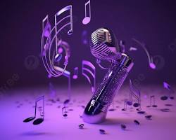 Image of Geometric music notes 3D music wallpaper