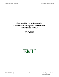 Eastern Michigan University Coordinated Programs in Dietetics ...