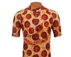 Image of Funny bicycle jersey with a pizza design