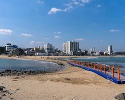 울산 울주군 진하해수욕장 명선도 풍경, AI로 생성