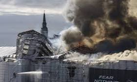 In pictures: Fire rips through Copenhagen's historic stock exchange building