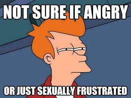 Not sure if angry Or just sexually frustrated - Futurama Fry ... via Relatably.com