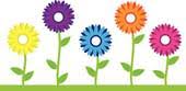 Image result for clip art rows of flowers