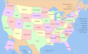 Map of USA with state names 2.
