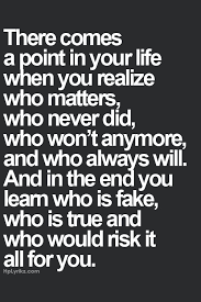 There comes a point in your life when you realize who matters, who ... via Relatably.com