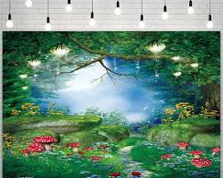 Image of Primary school wallpaper with enchanted forest scene