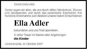 Ella Adler-bekundeten und uns | Nordkurier Anzeigen