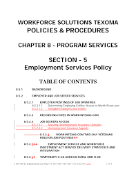5 Employment Services Policy